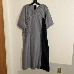COS Striped Gray and Black Maxi Dress